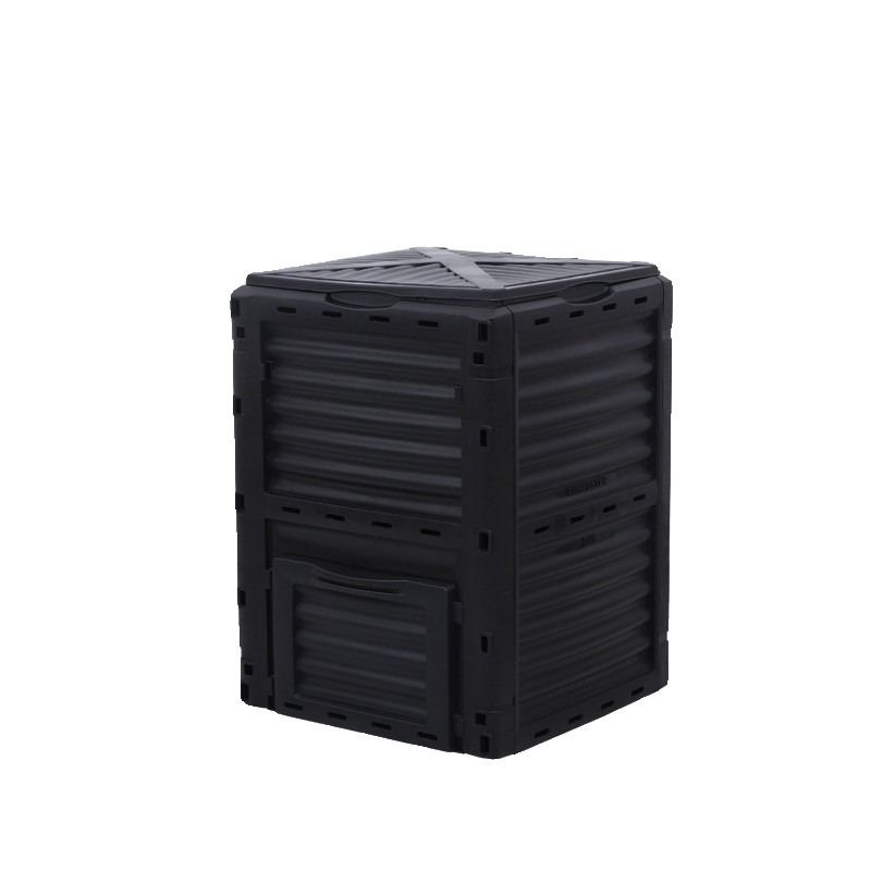 Compost Bin - ถังหมักปุ๋ยขนาดใหญ่ 300 ลิตร สำหรับใช้ภายนอกอาคาร เหมาะสำหรับหมักเศษอาหารและใบไม้ในครัว พร้อมเชื้อจุลินทรีย์