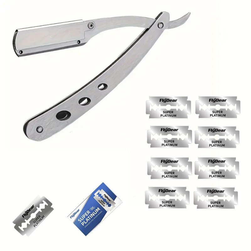 Safety Razor Handle - มีดโกนขนสำหรับผู้ชาย ใบมีดโกนแบบพับได้ ปลอดภัย ใช้งานง่าย มีดโกนสแตนเลส สำหรับโกนหนวด