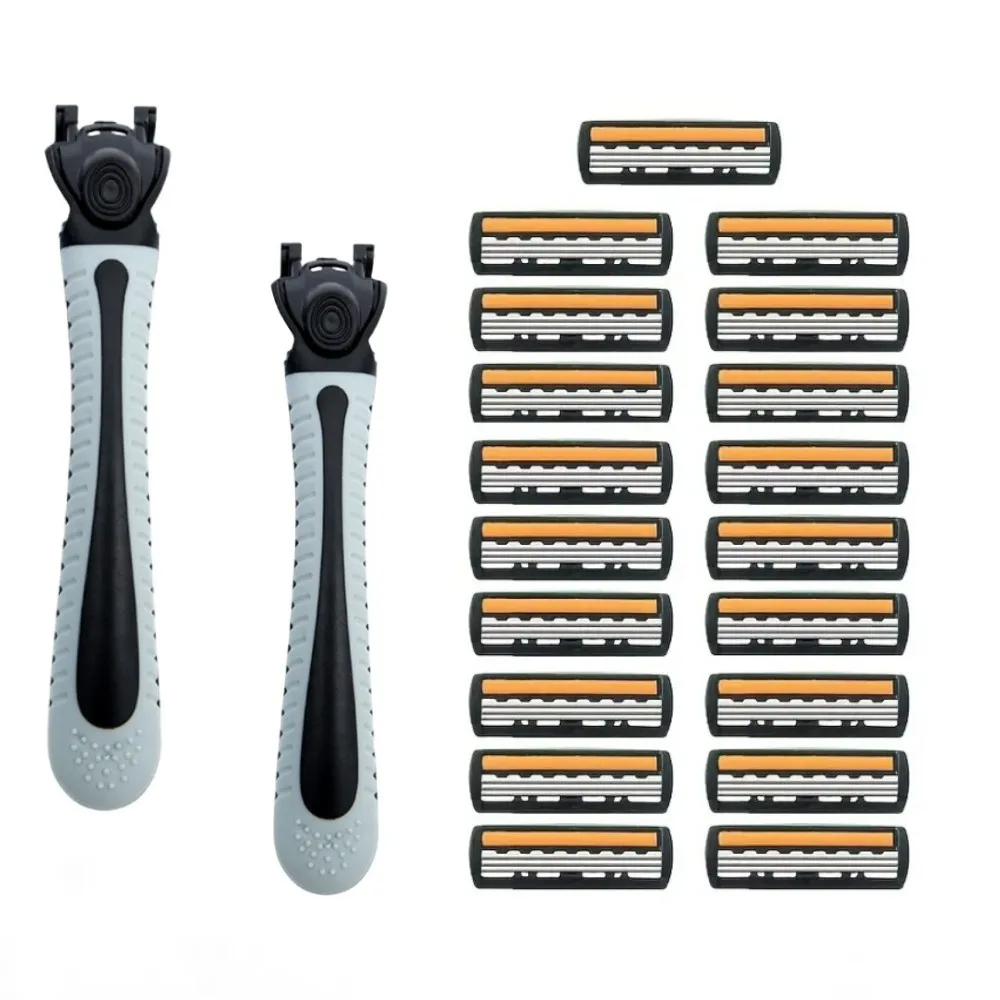 Safety Razor Handle - 3 ชั้นมีดโกนผู้ชายคลาสสิกเครื่องโกนหนวดใบมีดโกนหนวดมีดโกน Facial Care ใบมีดโกนหนวด