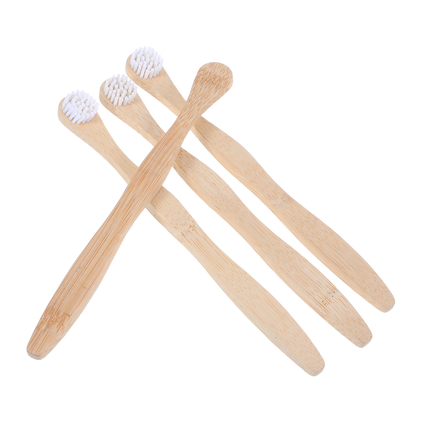 Bamboo Toothbrush - ชุดแปรงลิ้นไม้ไผ่ 4 ชิ้น พร้อมที่ขูดลิ้น สำหรับทำความสะอาดช่องปากอย่างล้ำลึก ด้ามจับออกแบบตามหลักสรีรศาสตร์