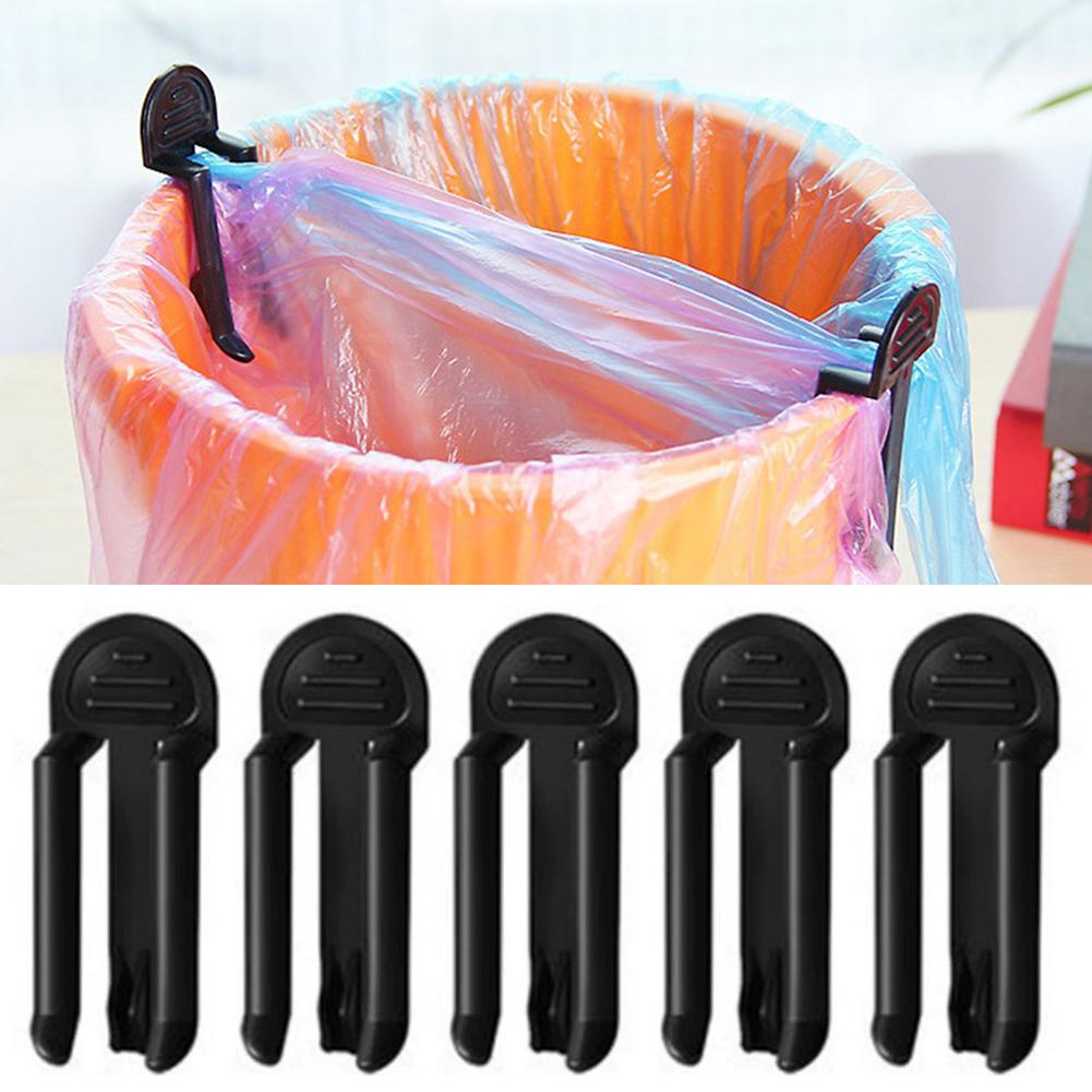 Compost Bin - 2/5 ชิ้น คลิปหนีบถุงขยะพลาสติก ที่ยึดถุงขยะ คลิปหนีบถังขยะ อุปกรณ์หนีบถังขยะสำหรับห้องครัวและห้องน้ำ
