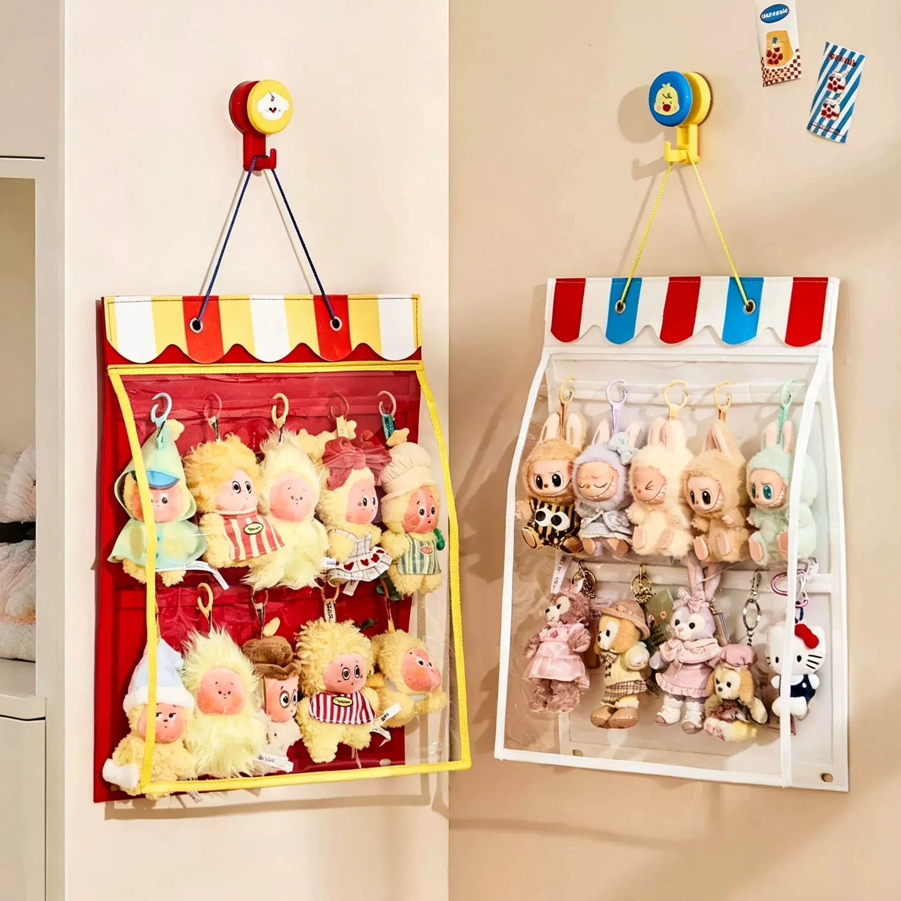 Reusable Bag - ที่เก็บตุ๊กตาแบบแขวนกันฝุ่น พร้อมถุงผ้าสักหลาดกันฝุ่น สำหรับจัดเก็บและโชว์ตุ๊กตา ติดผนังได้