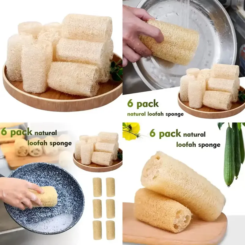 Eco Sponge - แปรงล้างจานใยบวบธรรมชาติรุ่นล่าสุดปี 2026 เป็นมิตรต่อสิ่งแวดล้อม ดูดซับน้ำได้ดี ไม่ทำให้หม้อเป็นรอย