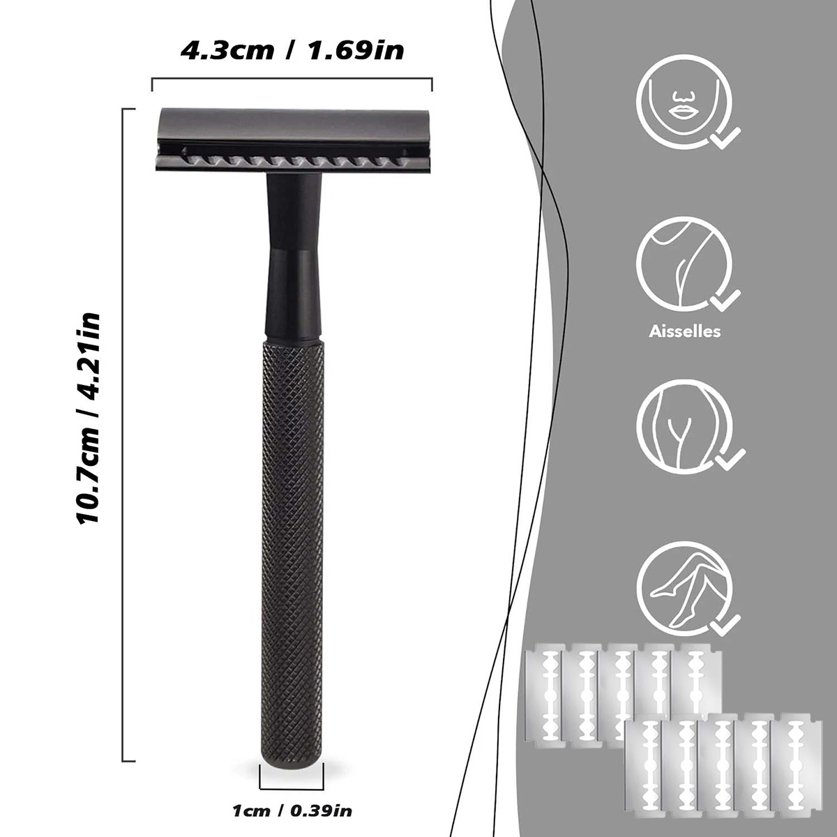 มีดโกนหนวดนิรภัยด้ามจับถ่วงน้ำ - Safety Razor Handle บทวิจารณ์และราคา