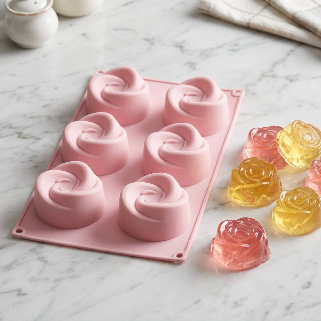 แม่พิมพ์ซิลิโคนรูปดอกกุหลาบ 6  - Eco Soap บทวิจารณ์และราคา
