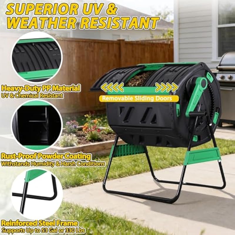 ถังหมักปุ๋ยแบบหมุนได้ ขนาด 53  - Compost Bin บทวิจารณ์และราคา