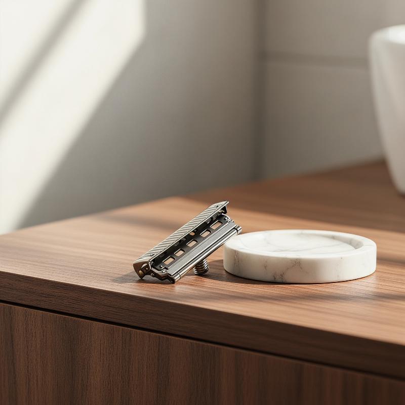 มีดโกนหนวดแบบใบมีดเดี่ยวสีดำด้ - Safety Razor Handle บทวิจารณ์และราคา